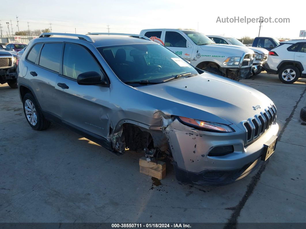 2015 Jeep Cherokee Sport Silver vin: 1C4PJLABXFW637206