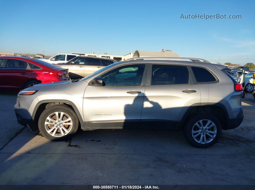 2015 Jeep Cherokee Sport Silver vin: 1C4PJLABXFW637206