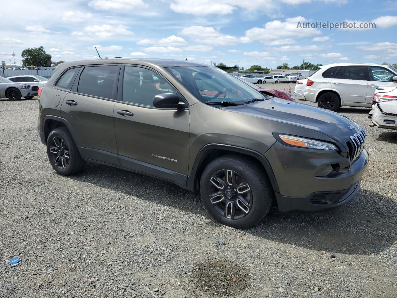 2015 Jeep Cherokee Sport Green vin: 1C4PJLABXFW700630