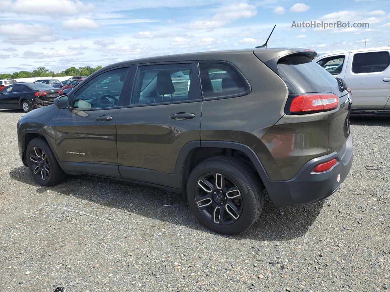 2015 Jeep Cherokee Sport Green vin: 1C4PJLABXFW700630