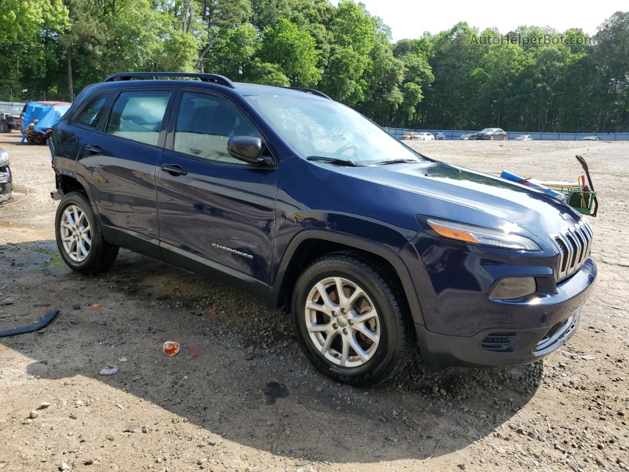 2015 Jeep Cherokee Sport Blue vin: 1C4PJLABXFW761699