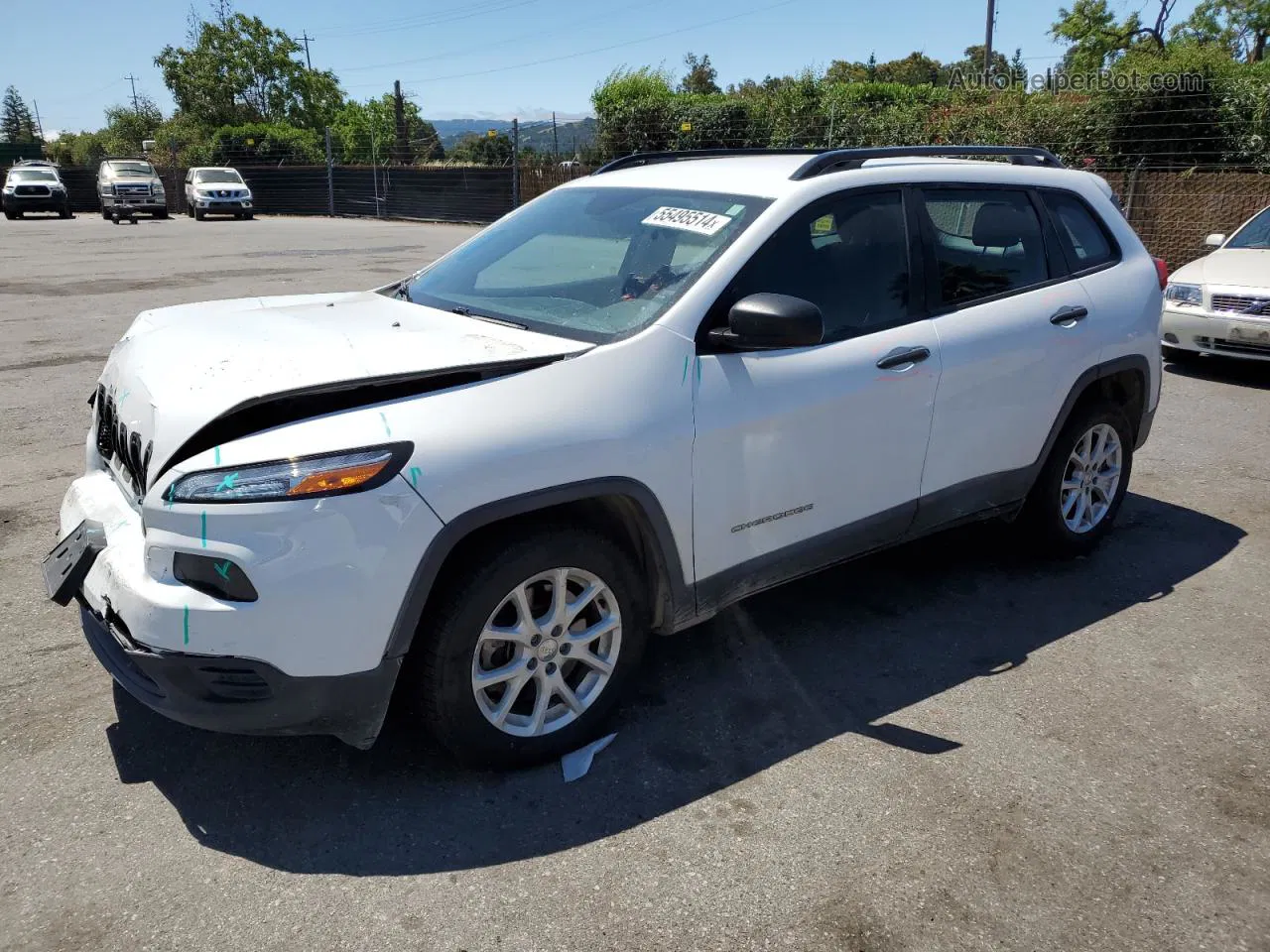 2016 Jeep Cherokee Sport White vin: 1C4PJLABXGW127925