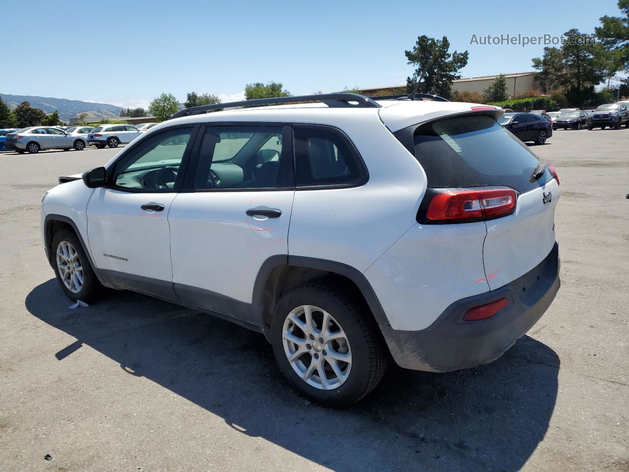 2016 Jeep Cherokee Sport White vin: 1C4PJLABXGW127925