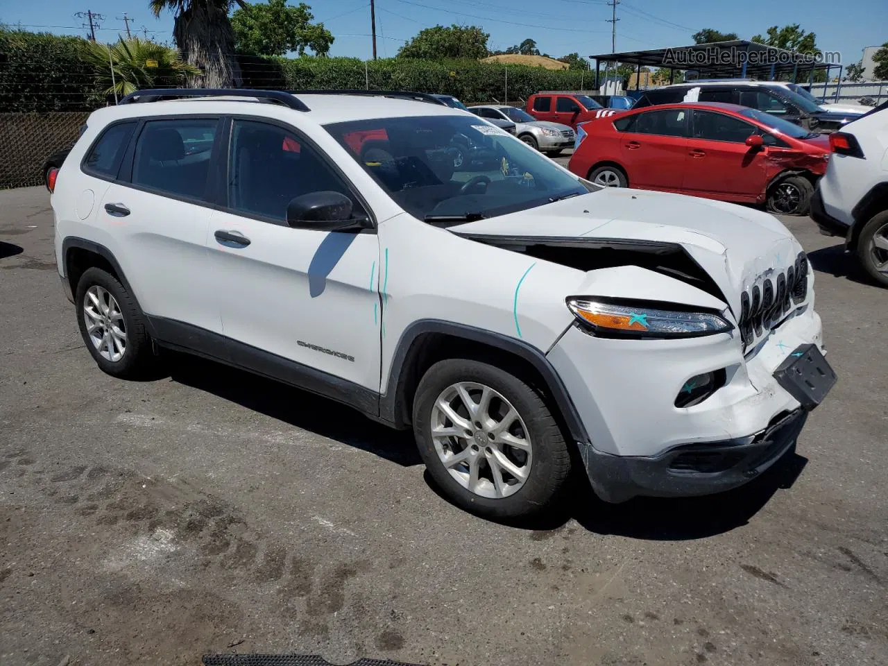 2016 Jeep Cherokee Sport White vin: 1C4PJLABXGW127925