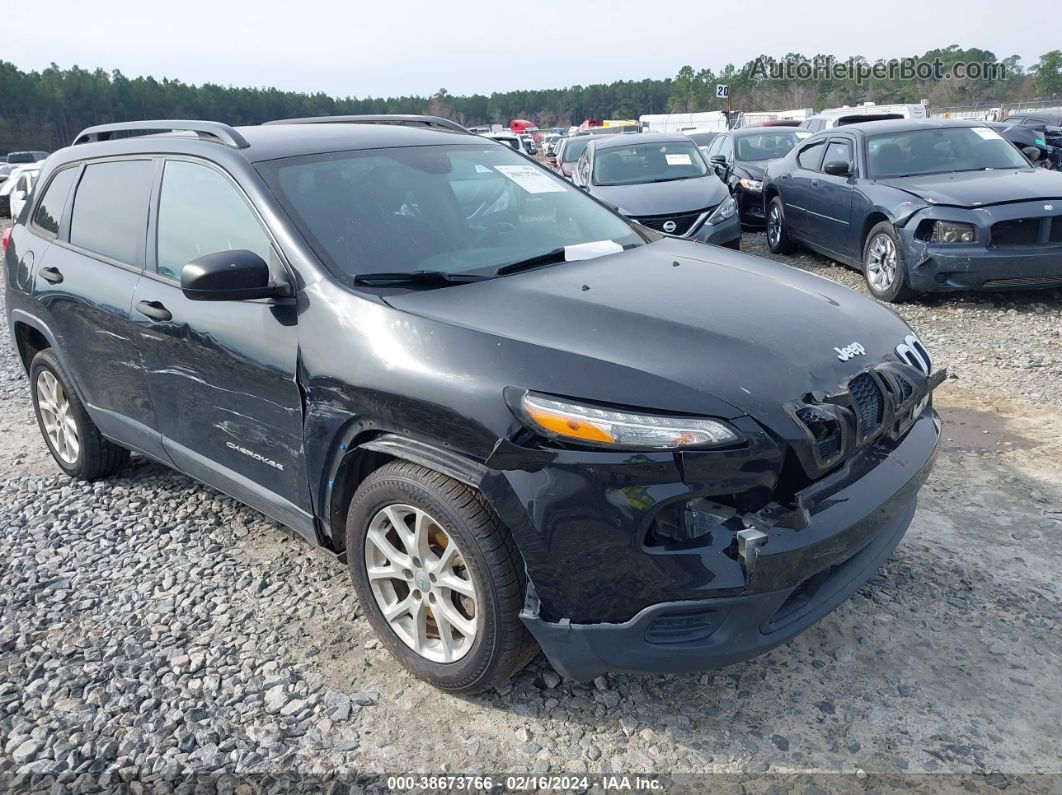 2016 Jeep Cherokee Sport Black vin: 1C4PJLABXGW260071