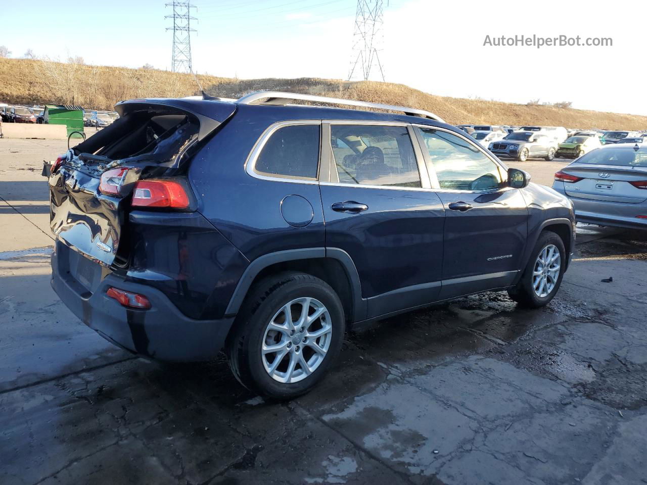 2014 Jeep Cherokee Latitude Синий vin: 1C4PJLCB0EW142931