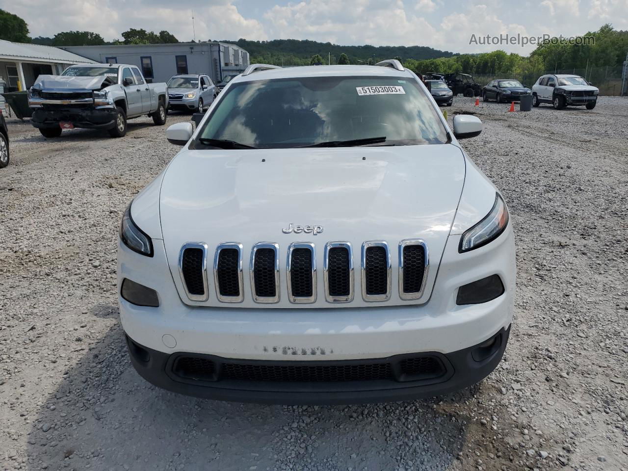 2014 Jeep Cherokee Latitude White vin: 1C4PJLCB0EW155419