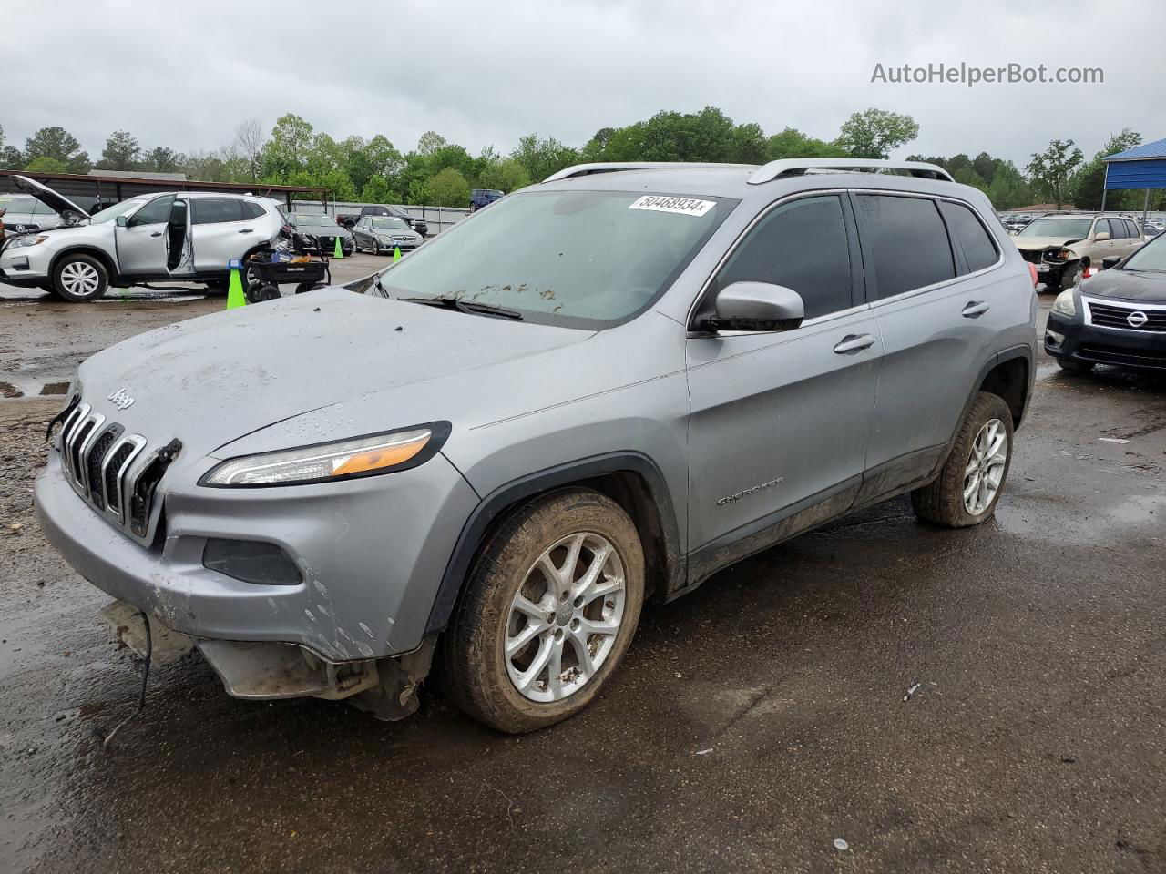 2014 Jeep Cherokee Latitude Silver vin: 1C4PJLCB0EW182782