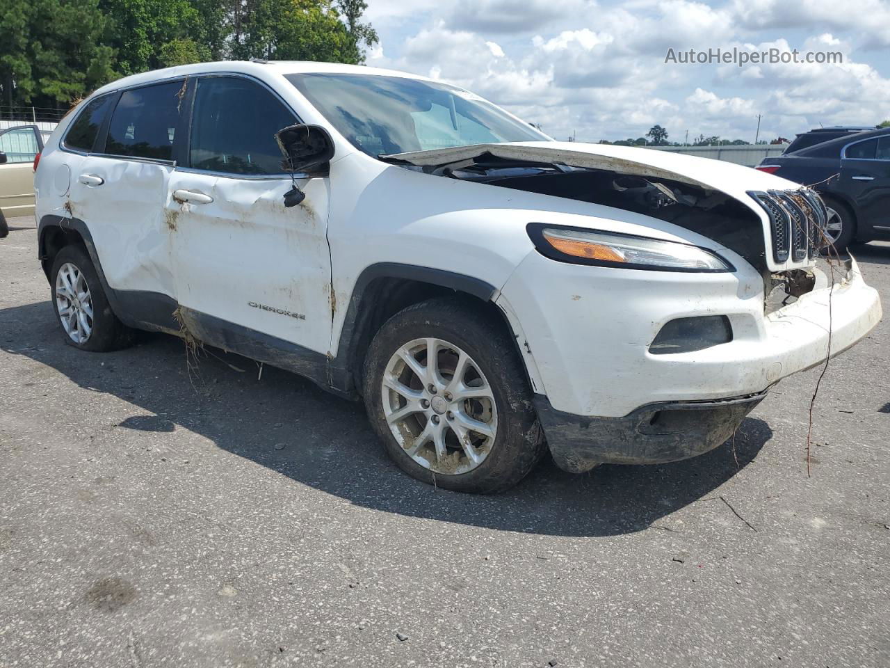 2014 Jeep Cherokee Latitude White vin: 1C4PJLCB0EW273728