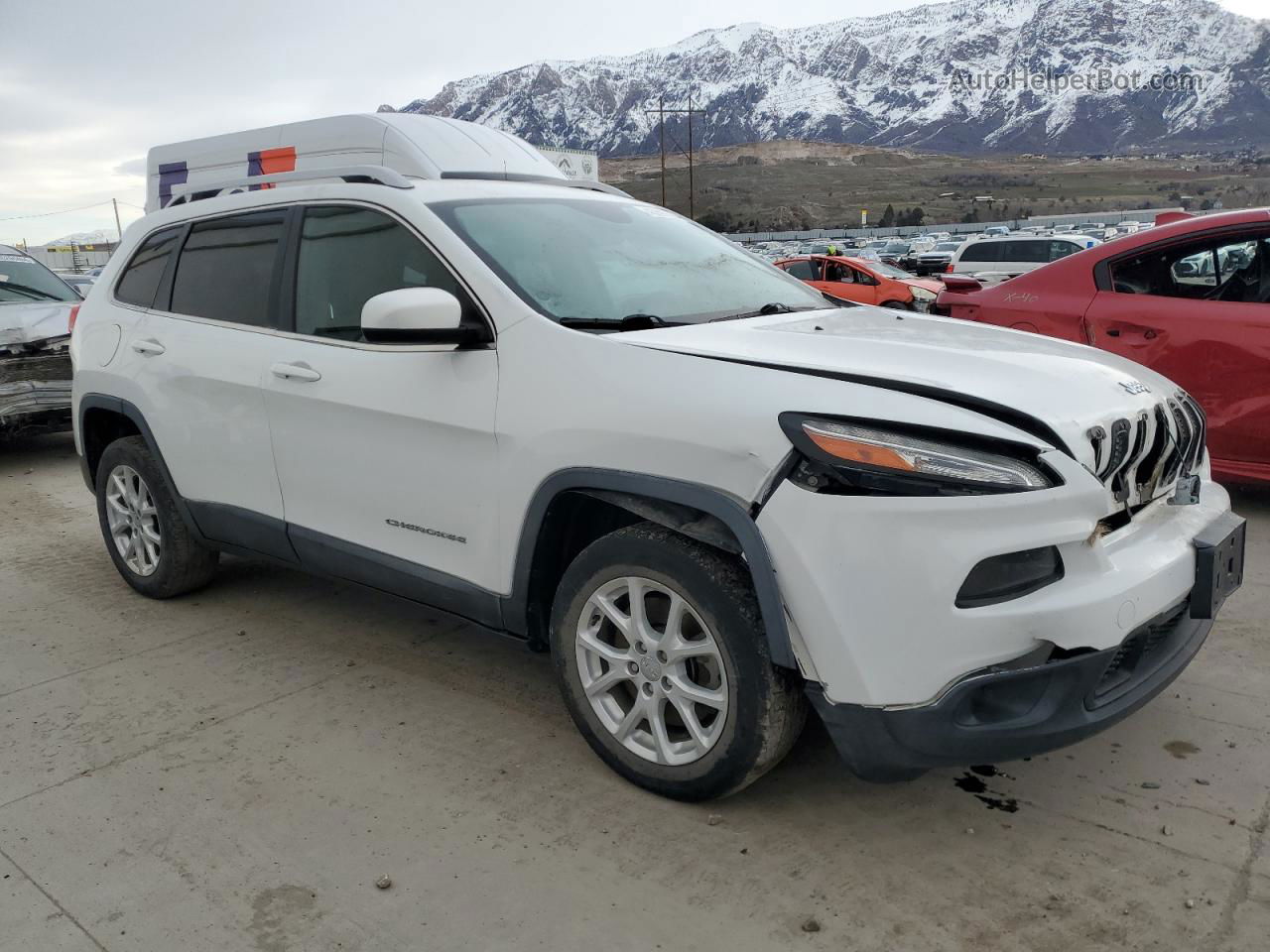 2014 Jeep Cherokee Latitude White vin: 1C4PJLCB0EW323995