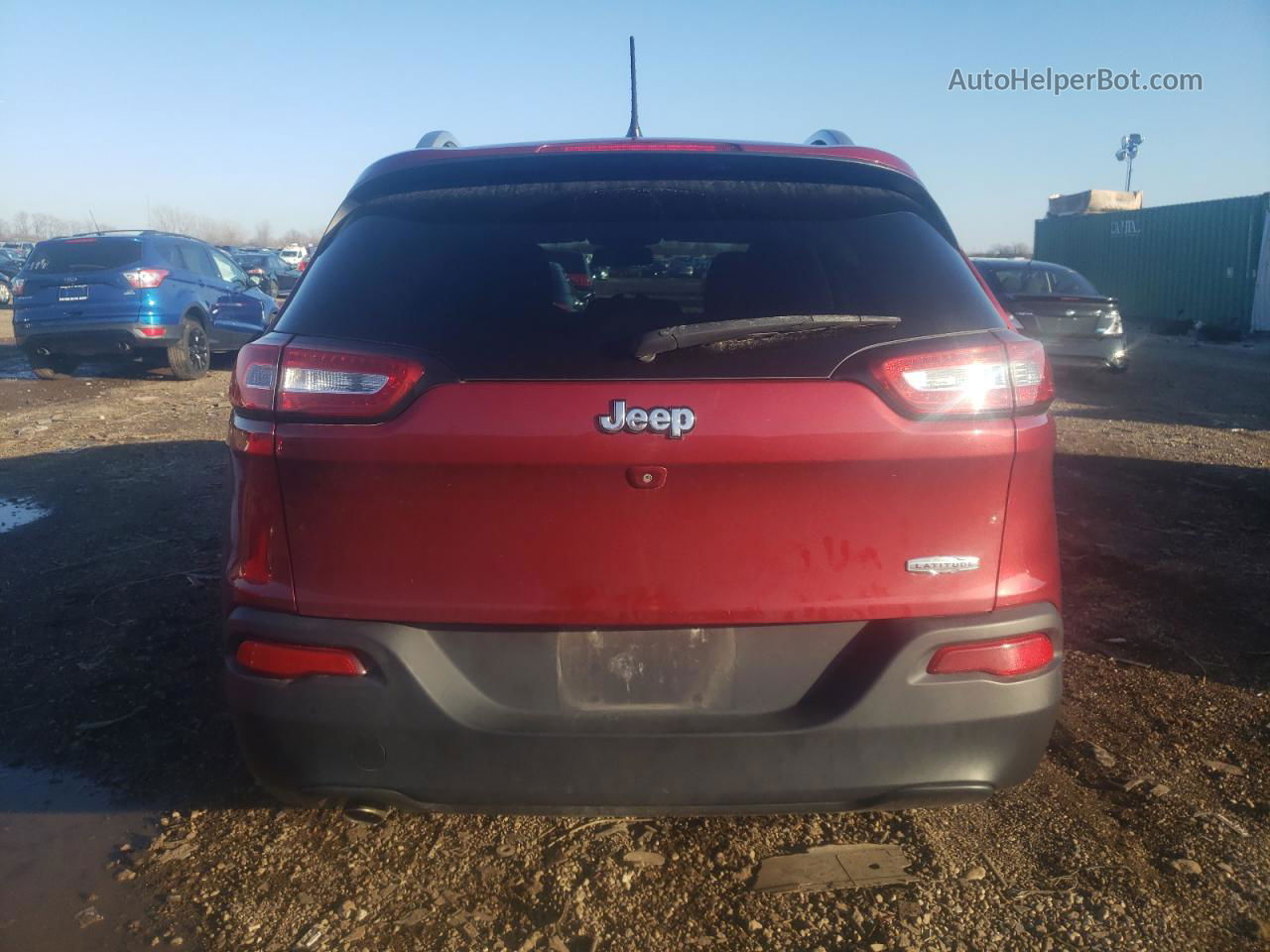 2015 Jeep Cherokee Latitude Maroon vin: 1C4PJLCB1FW657566