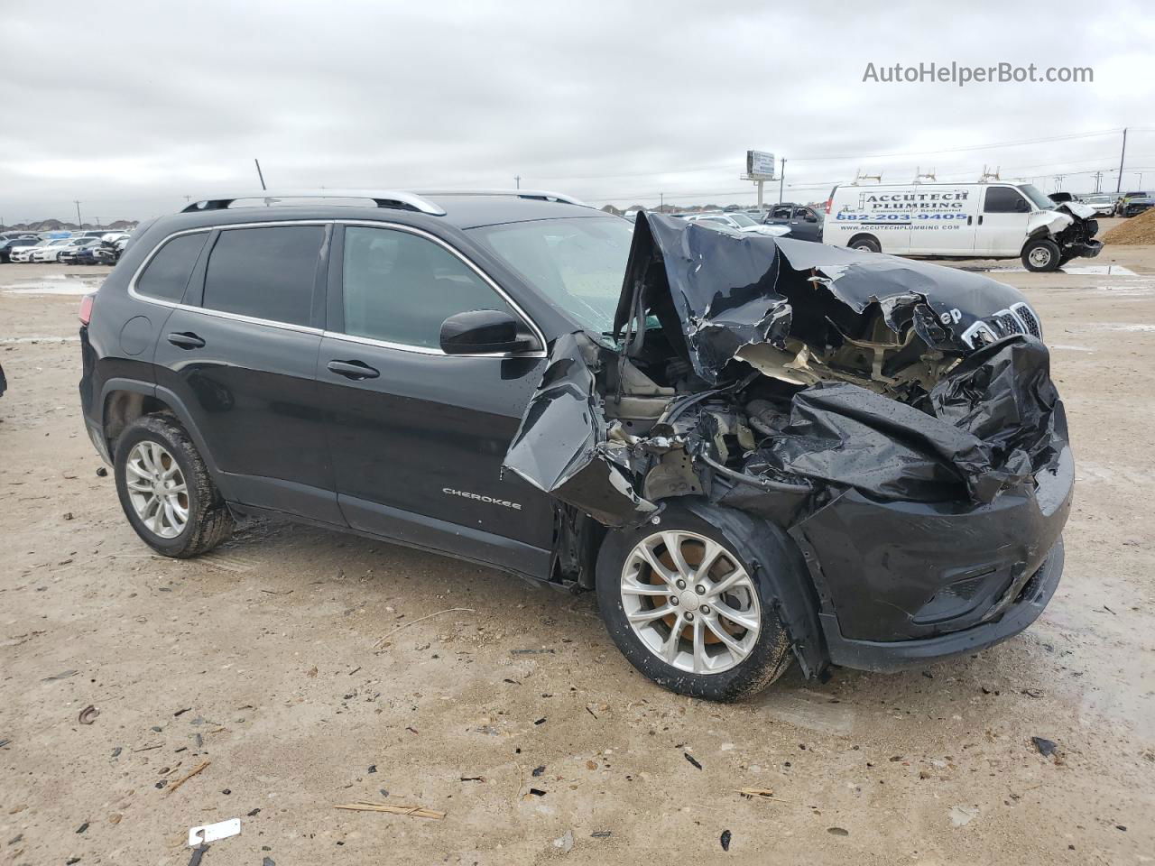 2019 Jeep Cherokee Latitude Черный vin: 1C4PJLCB1KD114725