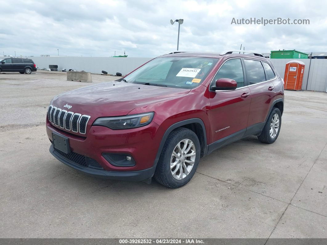 2019 Jeep Cherokee Latitude Fwd Maroon vin: 1C4PJLCB1KD203825