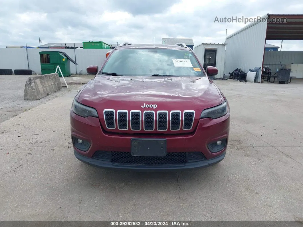 2019 Jeep Cherokee Latitude Fwd Maroon vin: 1C4PJLCB1KD203825