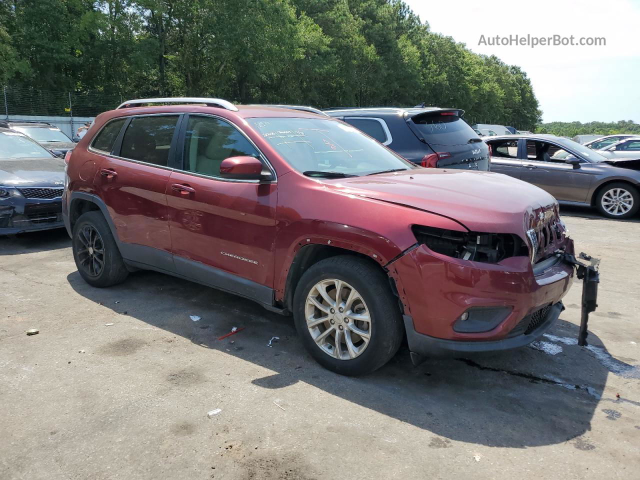 2019 Jeep Cherokee Latitude Красный vin: 1C4PJLCB1KD266245