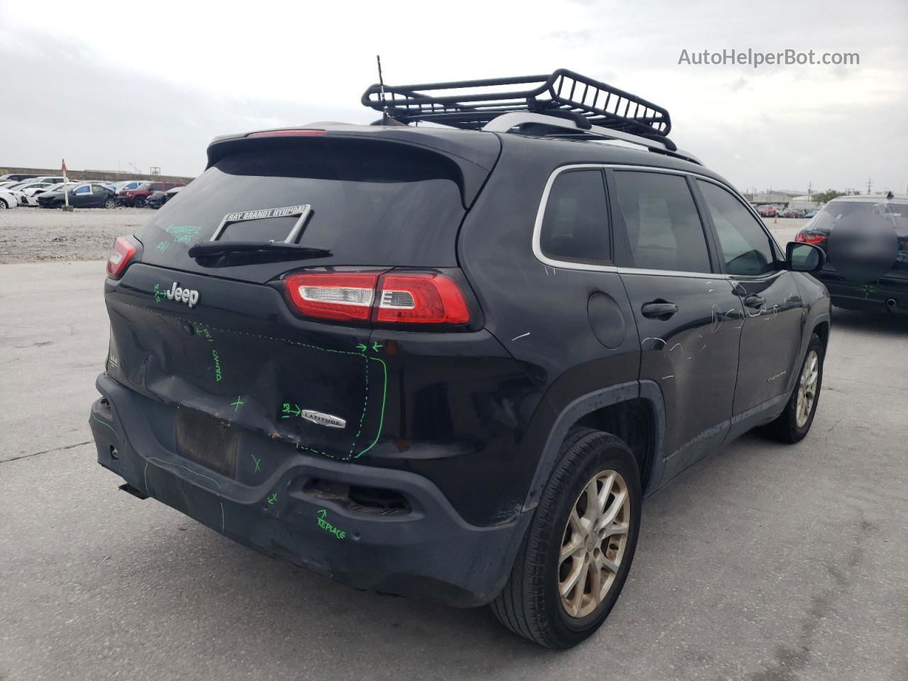 2016 Jeep Cherokee Latitude Черный vin: 1C4PJLCB2GW355978