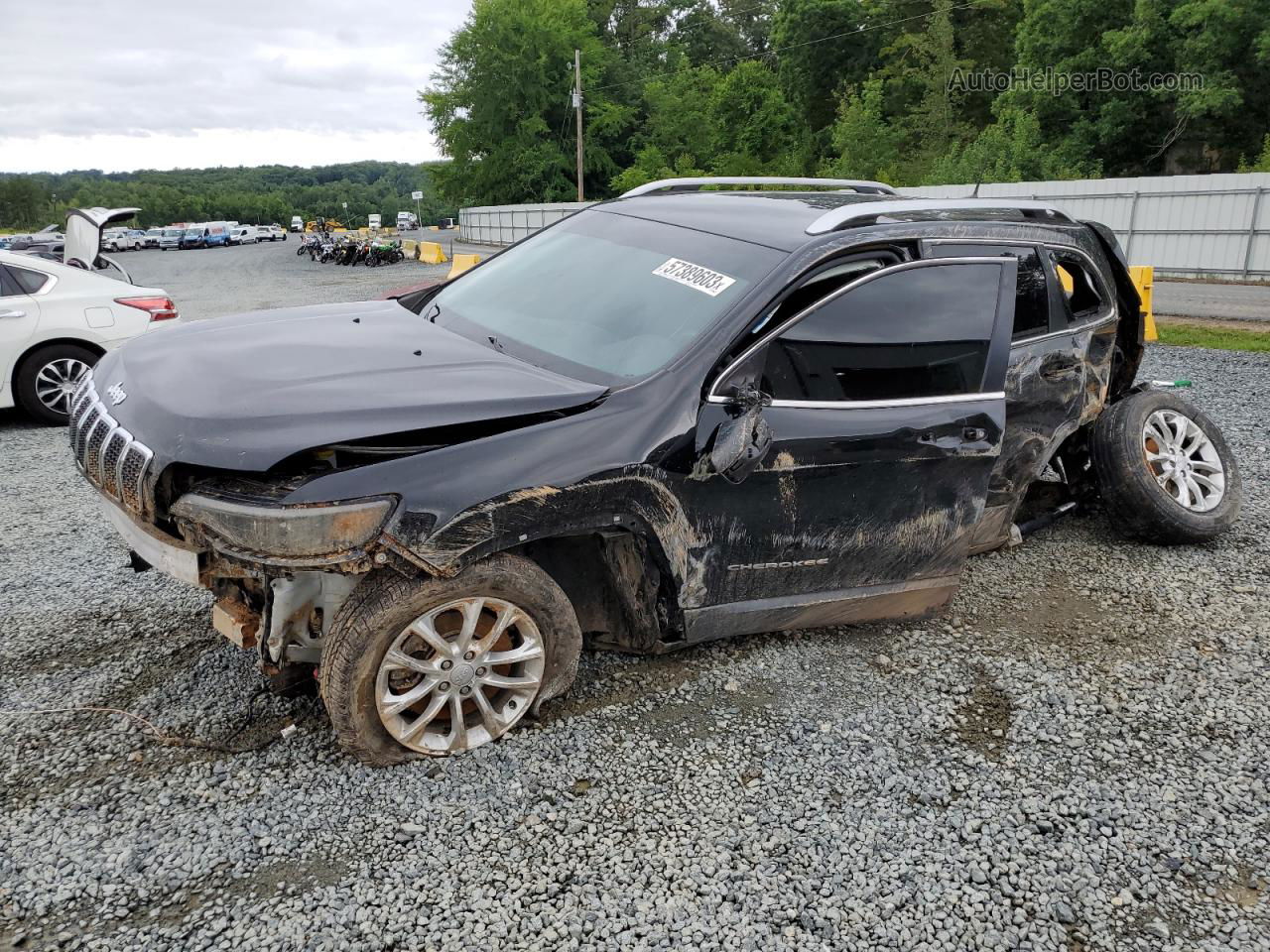 2019 Jeep Cherokee Latitude Черный vin: 1C4PJLCB2KD286701