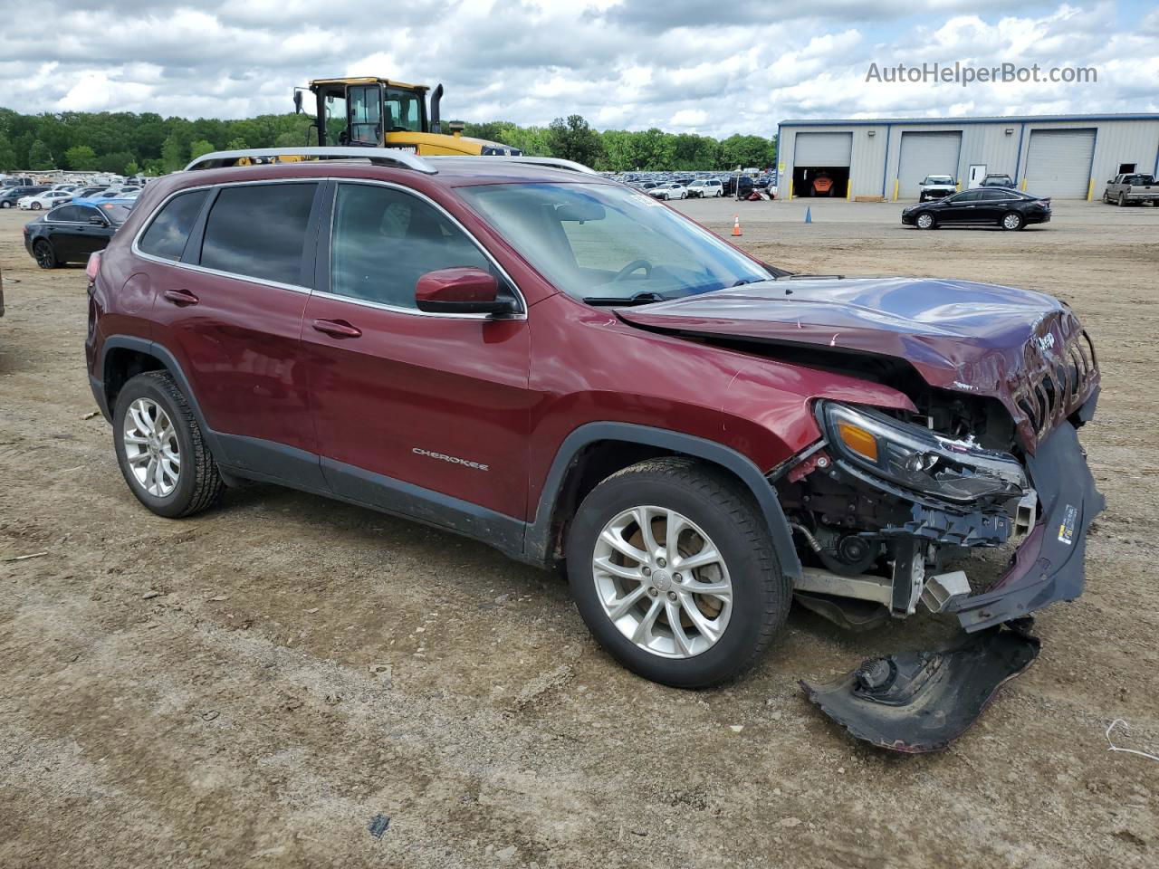 2019 Jeep Cherokee Latitude Maroon vin: 1C4PJLCB2KD406352