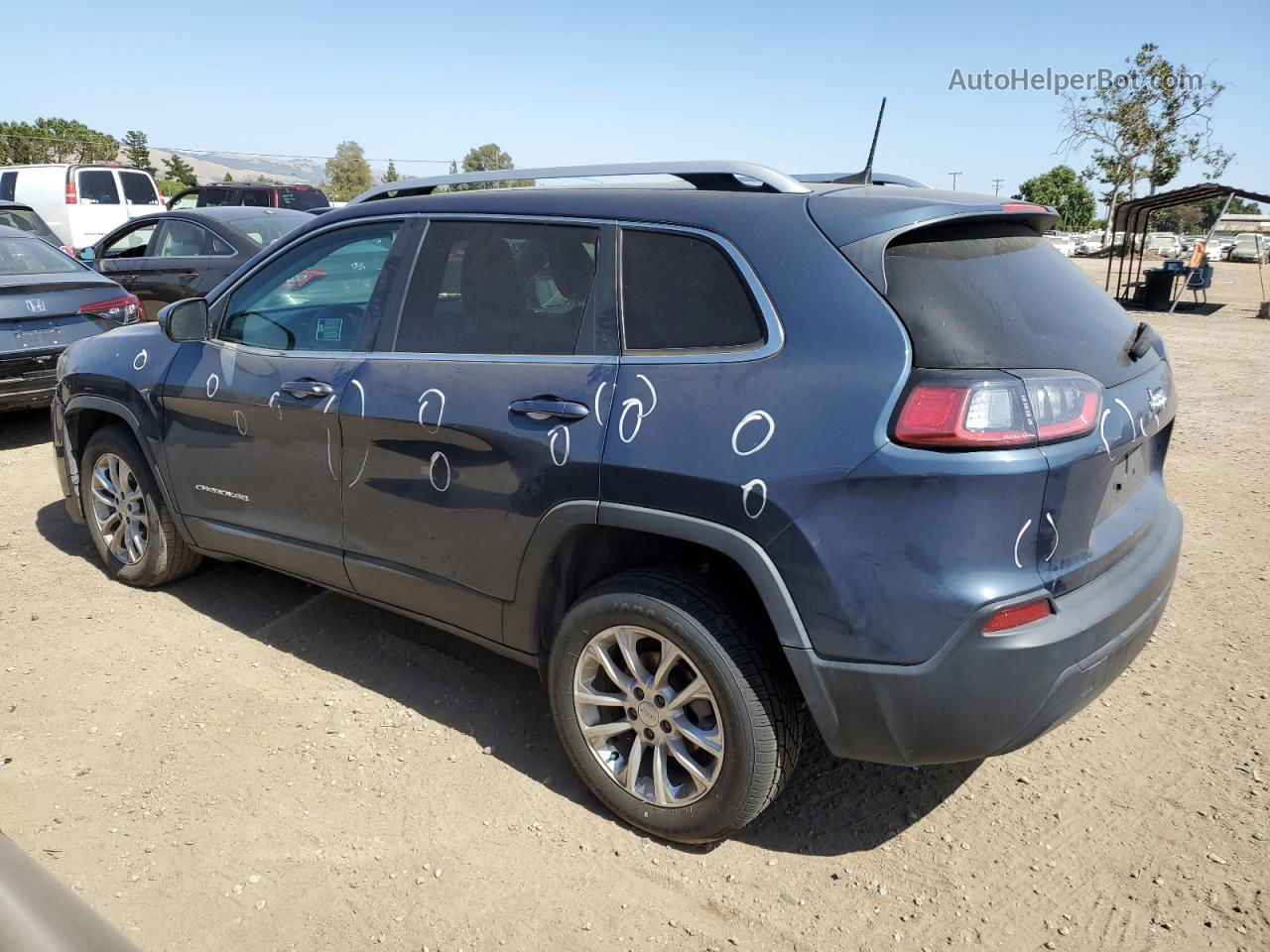 2019 Jeep Cherokee Latitude Синий vin: 1C4PJLCB2KD444406