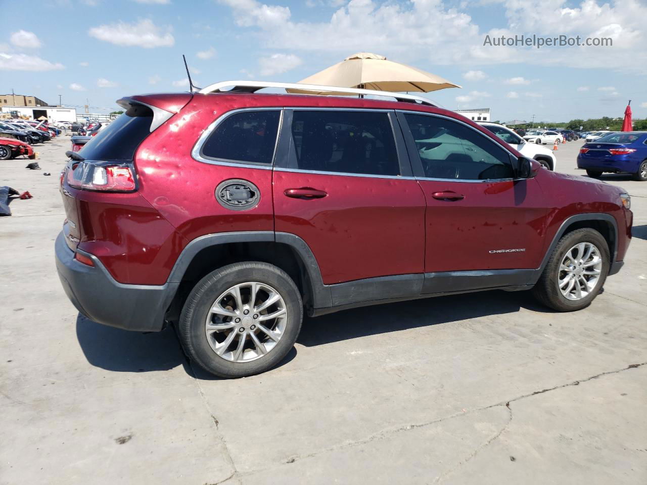 2019 Jeep Cherokee Latitude Red vin: 1C4PJLCB3KD290336