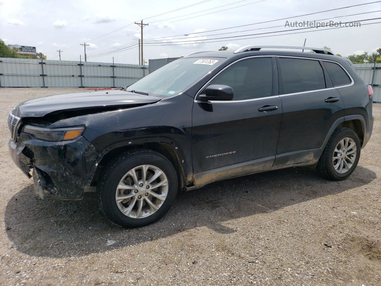 2019 Jeep Cherokee Latitude Черный vin: 1C4PJLCB4KD242229