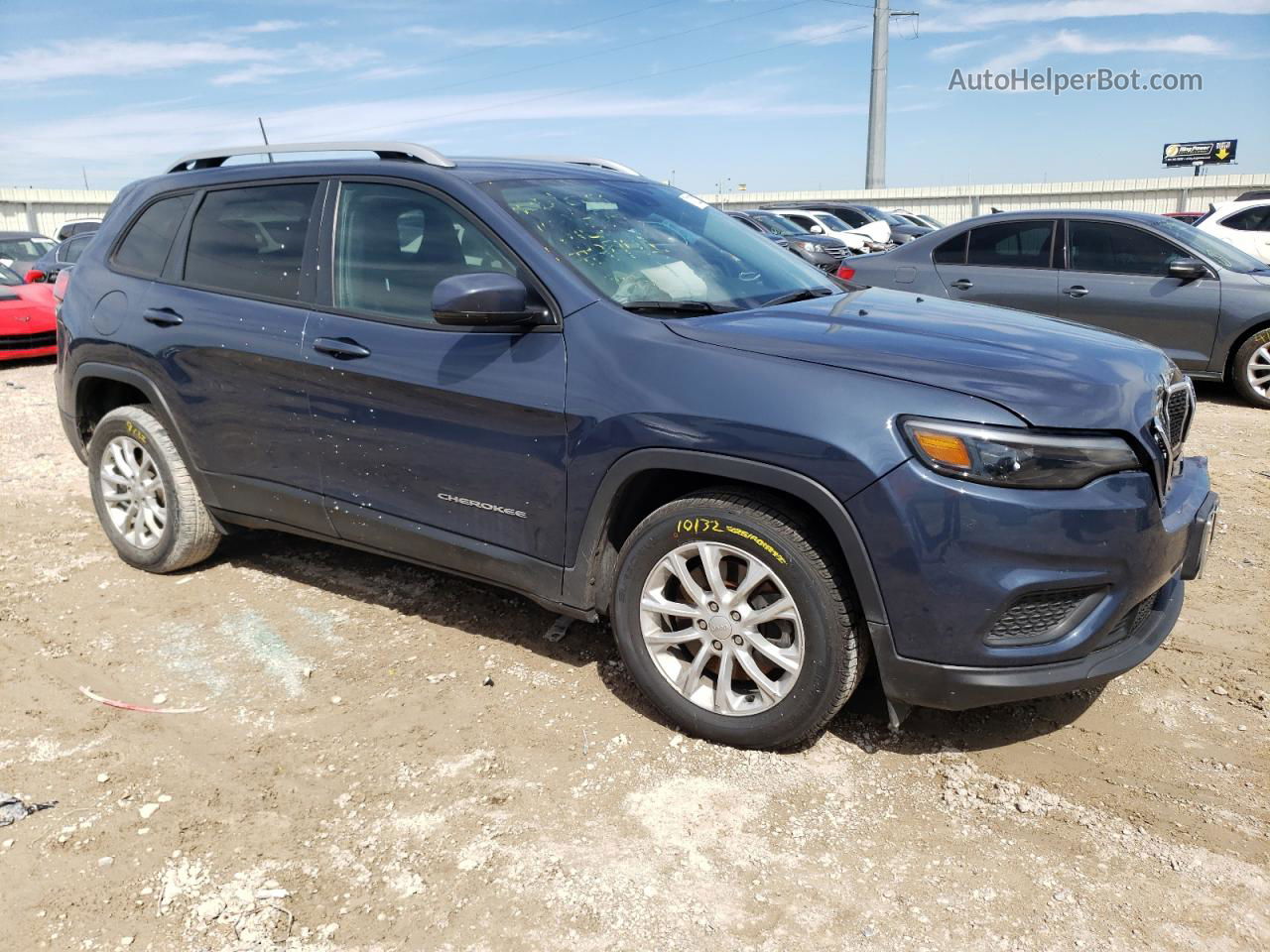 2021 Jeep Cherokee Latitude Синий vin: 1C4PJLCB4MD169771