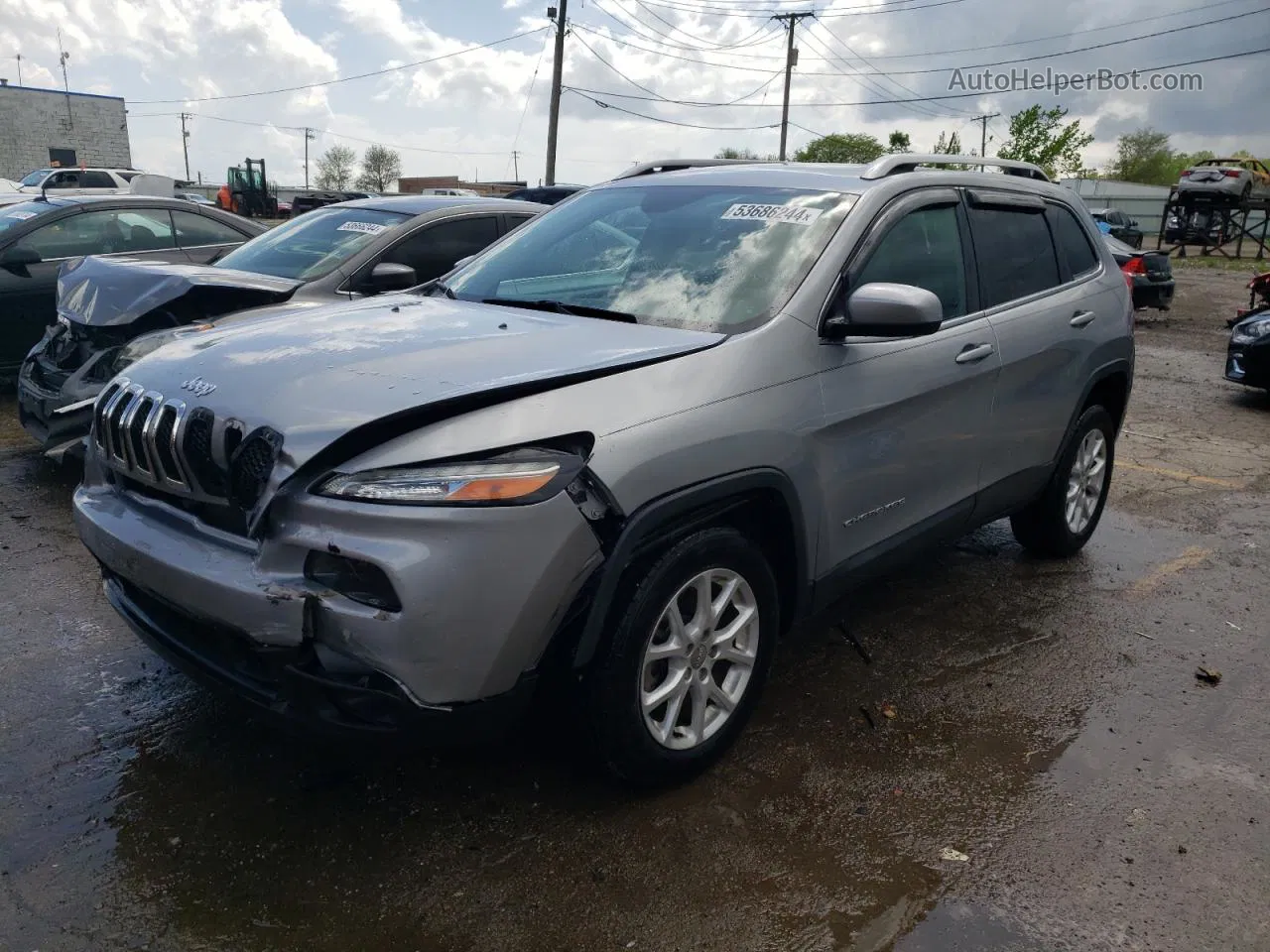 2014 Jeep Cherokee Latitude Silver vin: 1C4PJLCB6EW168742