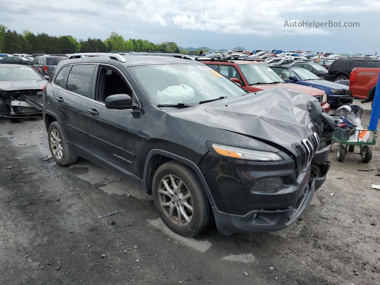 2014 Jeep Cherokee Latitude Black vin: 1C4PJLCB6EW245626