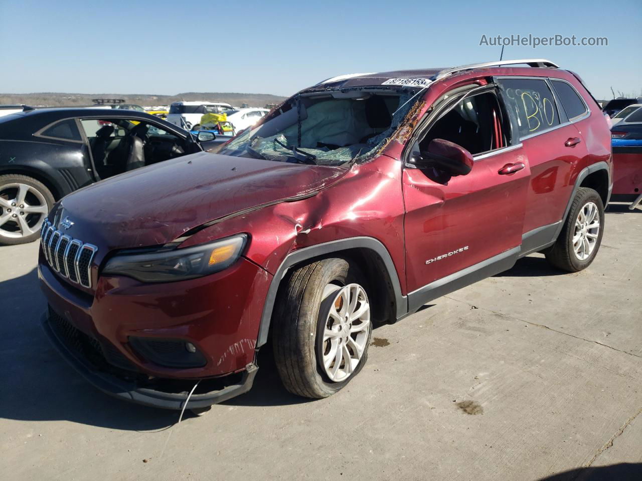 2019 Jeep Cherokee Latitude Red vin: 1C4PJLCB6KD129978