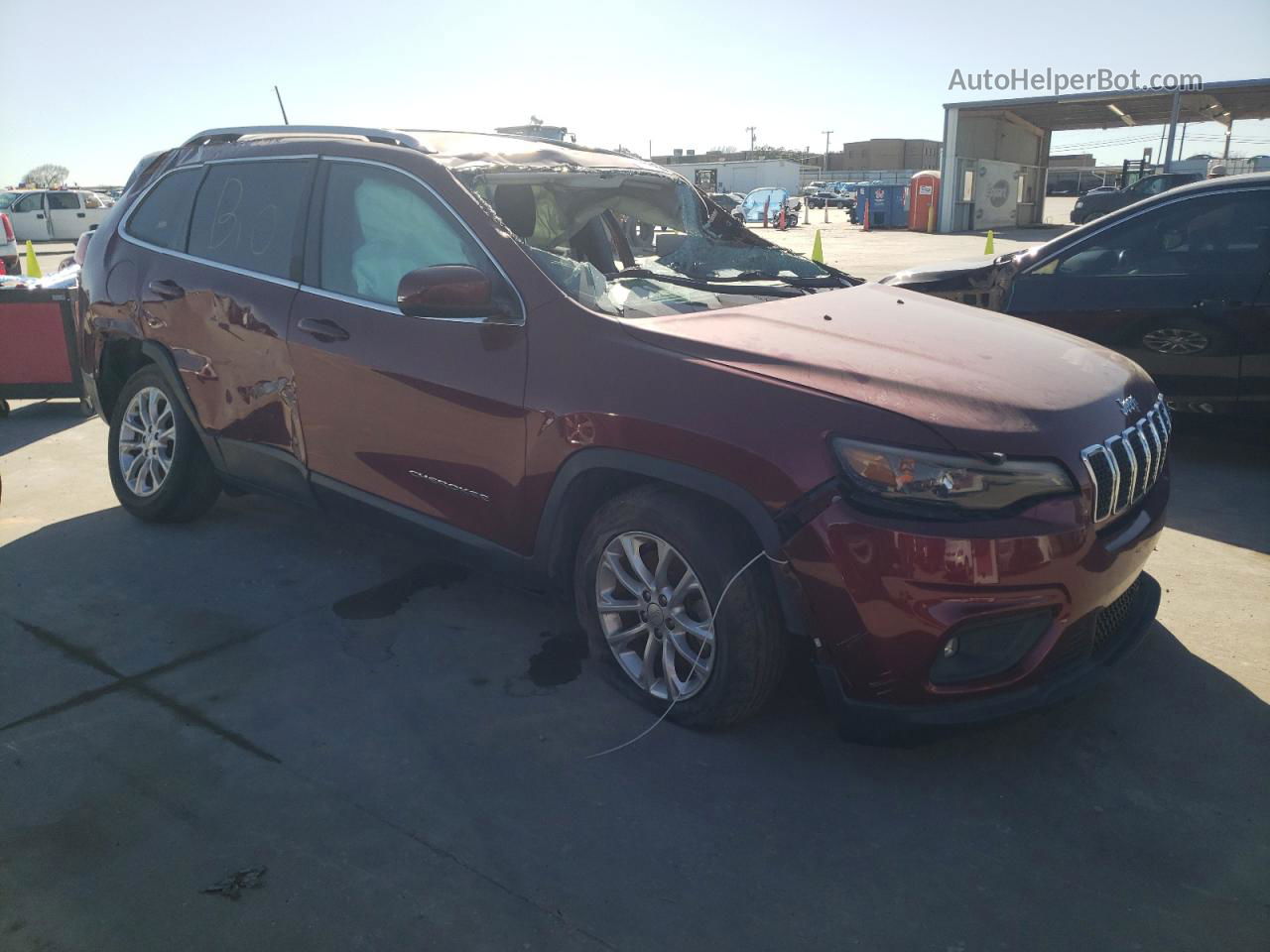 2019 Jeep Cherokee Latitude Red vin: 1C4PJLCB6KD129978