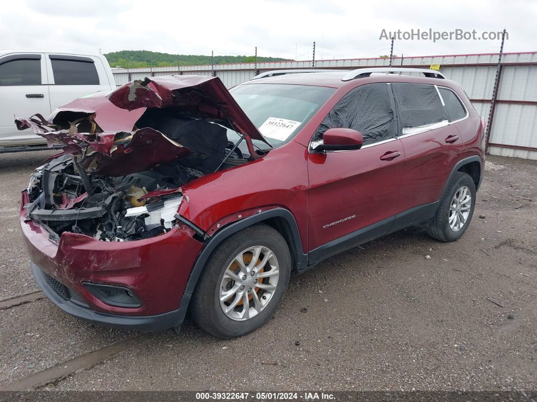 2019 Jeep Cherokee Latitude Fwd Red vin: 1C4PJLCB6KD146005