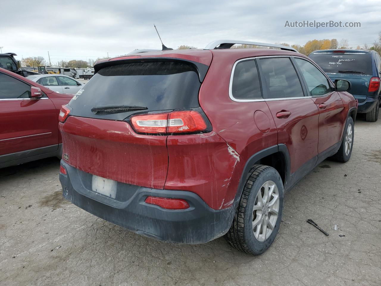 2014 Jeep Cherokee Latitude Maroon vin: 1C4PJLCB7EW270311