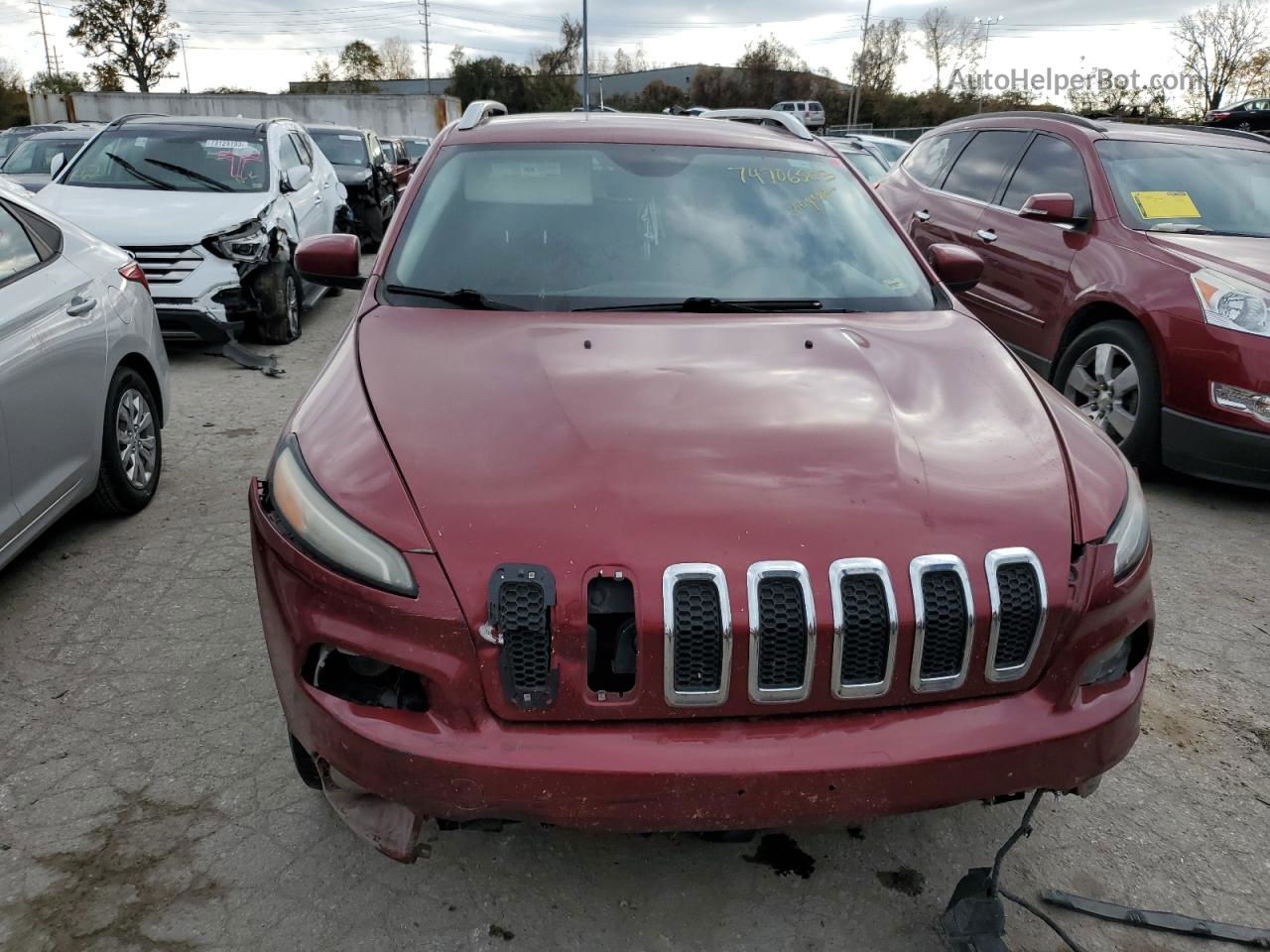 2014 Jeep Cherokee Latitude Maroon vin: 1C4PJLCB7EW270311