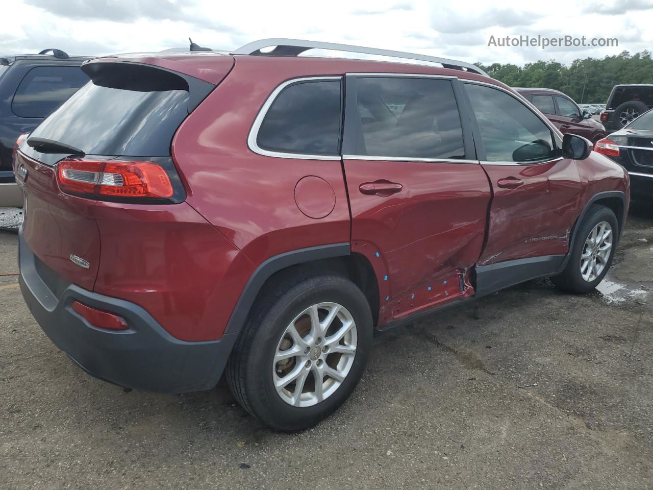 2014 Jeep Cherokee Latitude Red vin: 1C4PJLCB7EW323766