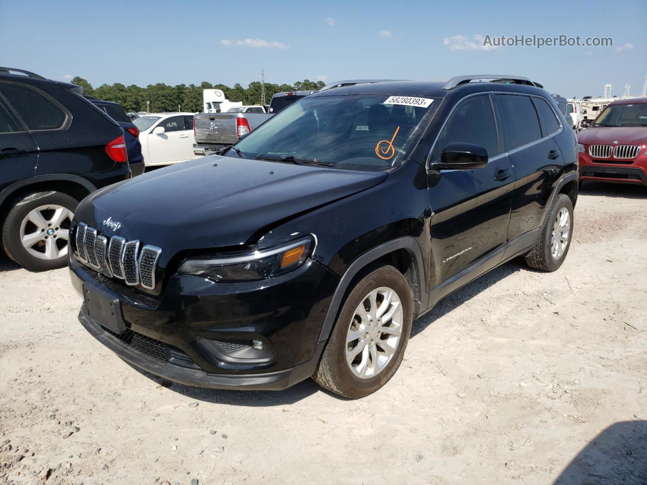 2019 Jeep Cherokee Latitude Black vin: 1C4PJLCB7KD149673