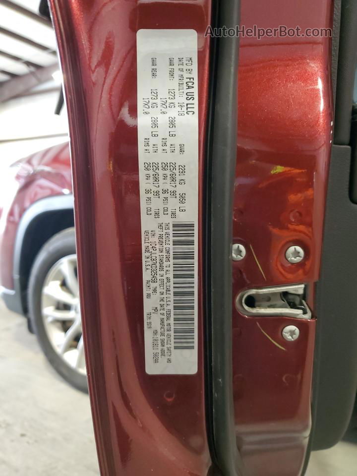 2019 Jeep Cherokee Latitude Красный vin: 1C4PJLCB7KD325458