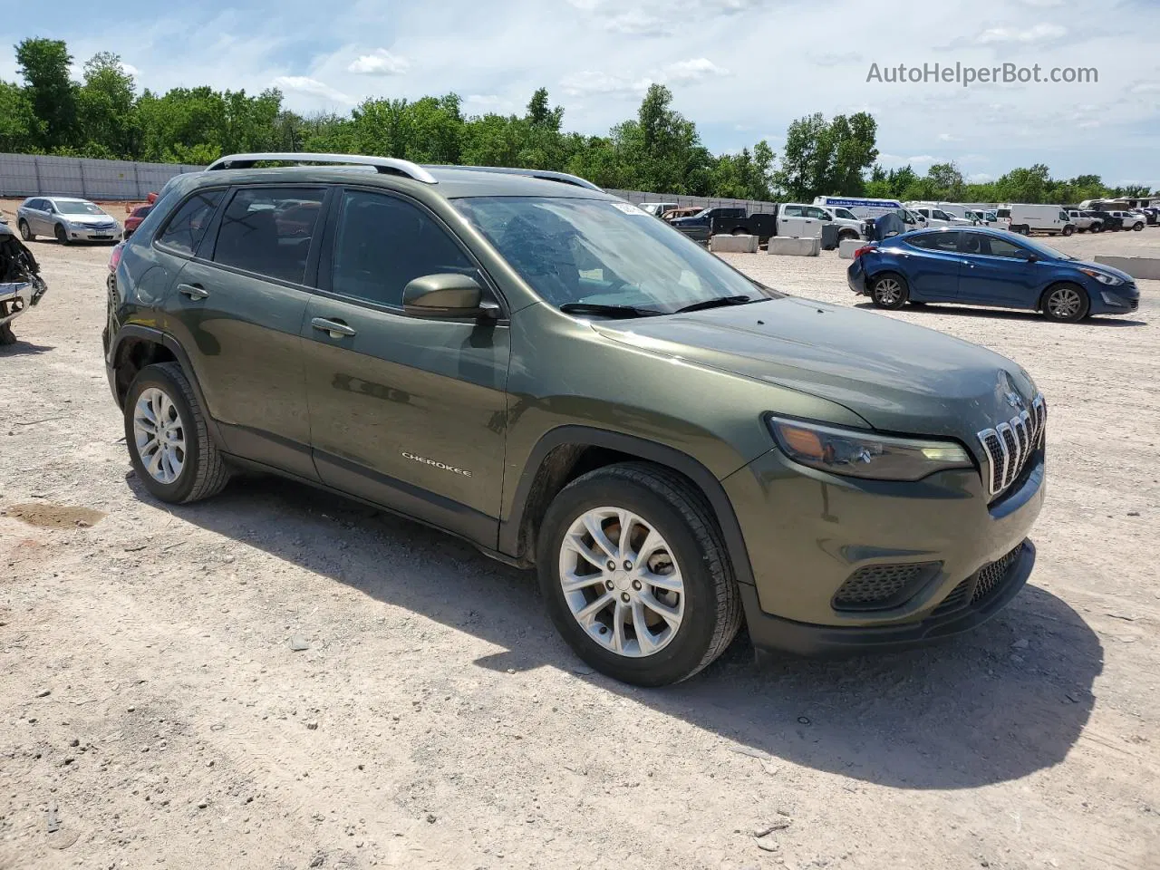 2021 Jeep Cherokee Latitude Зеленый vin: 1C4PJLCB7MD195989