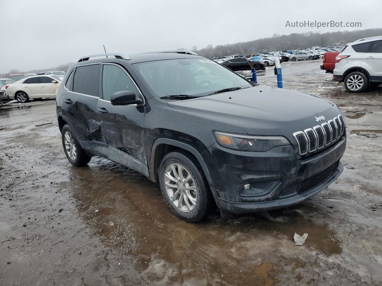 2019 Jeep Cherokee Latitude Black vin: 1C4PJLCB8KD266209