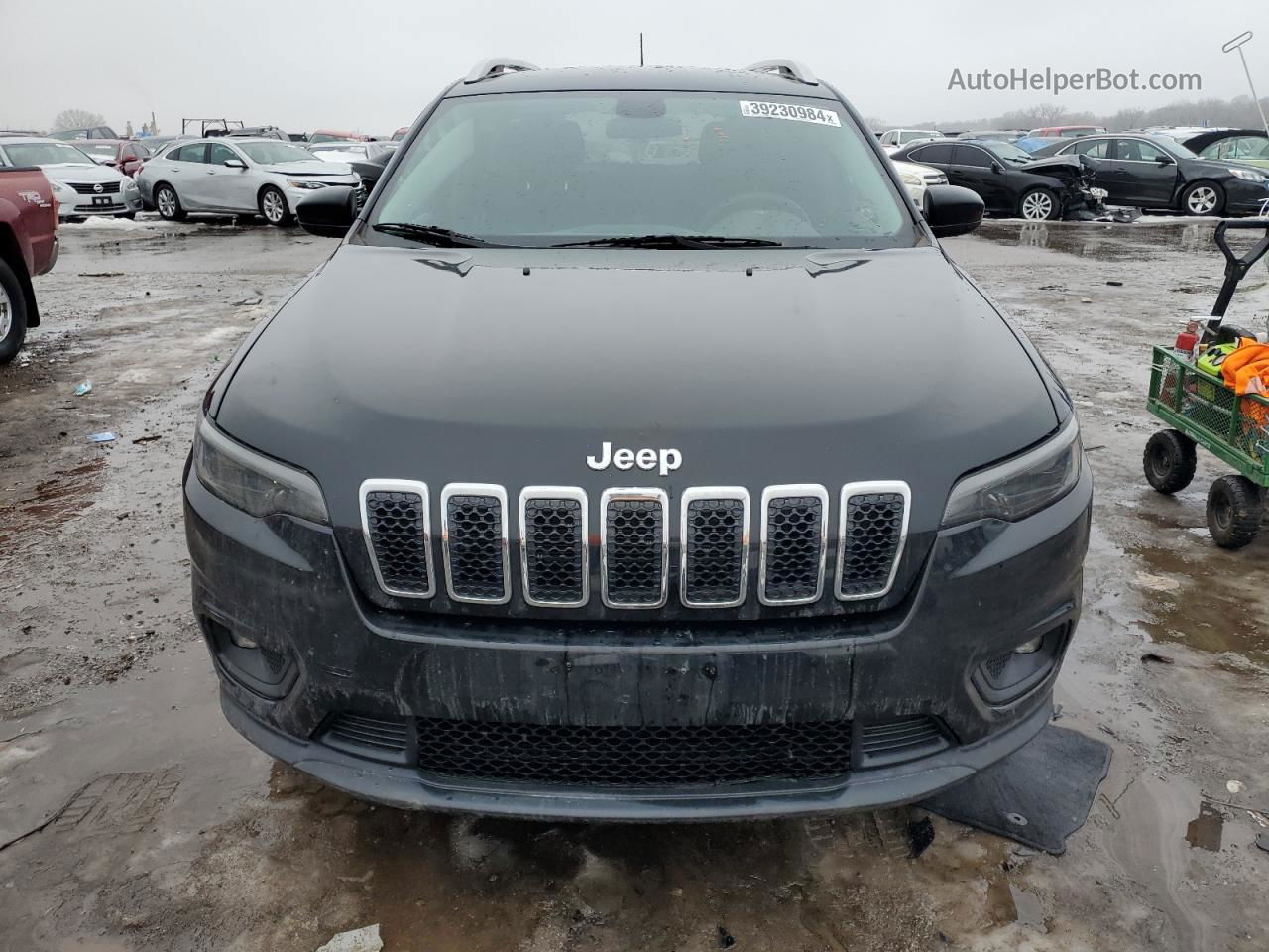 2019 Jeep Cherokee Latitude Black vin: 1C4PJLCB8KD266209