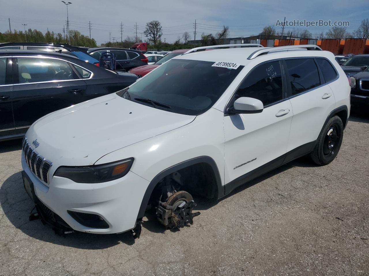 2019 Jeep Cherokee Latitude Белый vin: 1C4PJLCB8KD266968