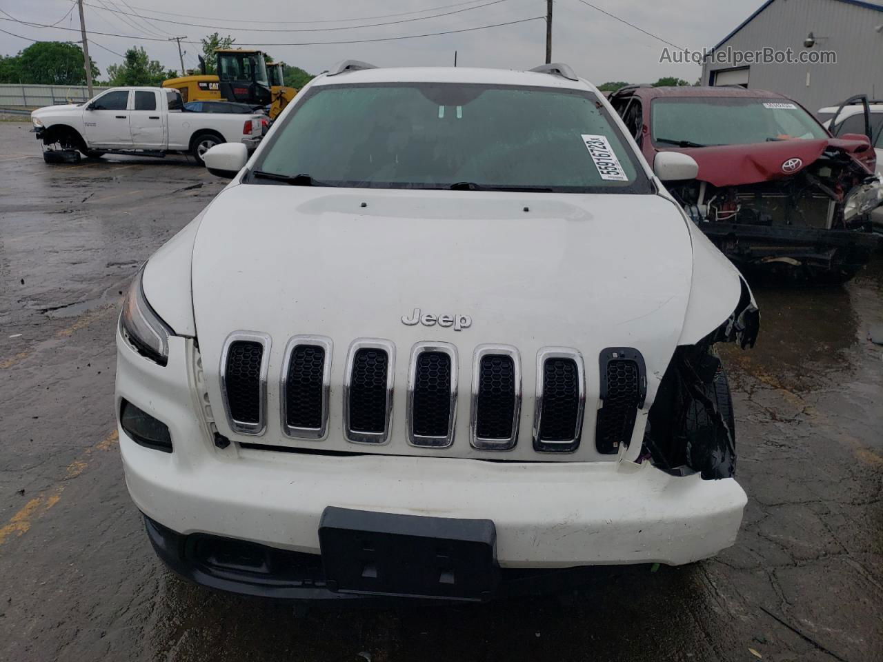 2015 Jeep Cherokee Latitude White vin: 1C4PJLCB9FW656665