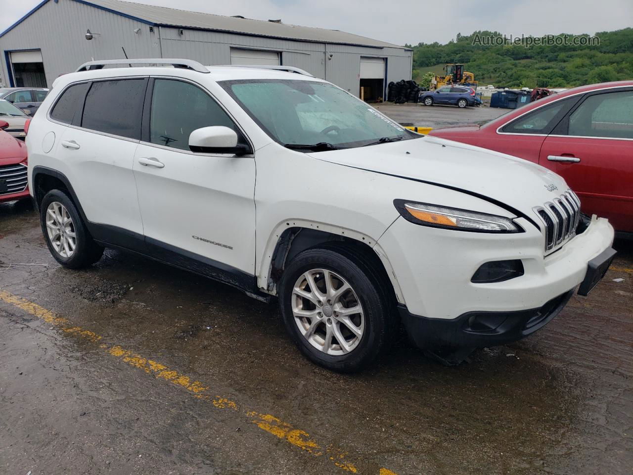 2015 Jeep Cherokee Latitude White vin: 1C4PJLCB9FW656665