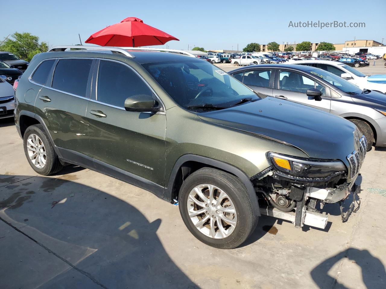 2019 Jeep Cherokee Latitude Green vin: 1C4PJLCB9KD193450