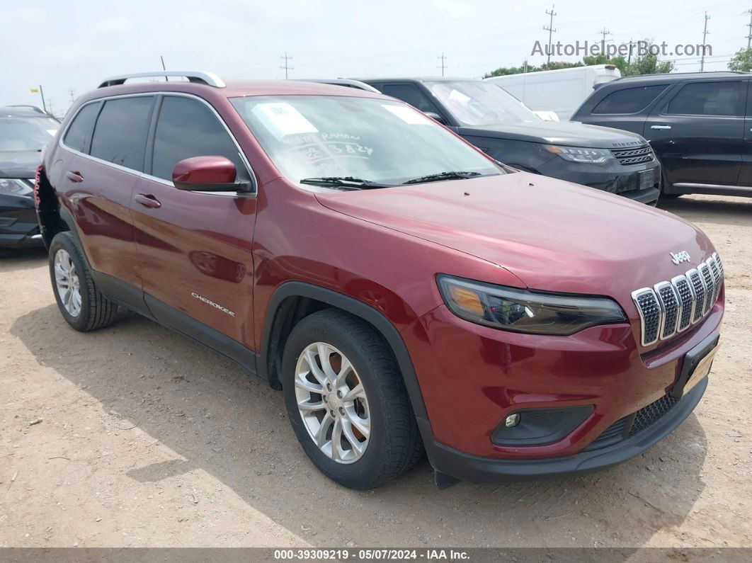 2019 Jeep Cherokee Latitude Fwd Maroon vin: 1C4PJLCBXKD160697