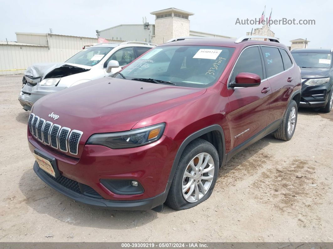 2019 Jeep Cherokee Latitude Fwd Maroon vin: 1C4PJLCBXKD160697