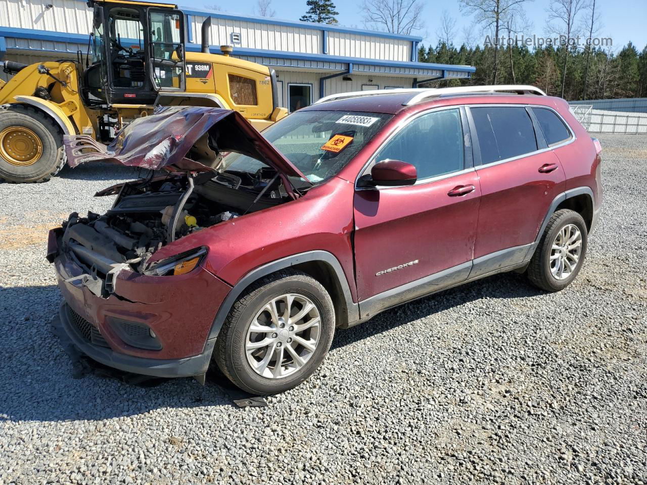 2019 Jeep Cherokee Latitude Темно-бордовый vin: 1C4PJLCBXKD263957