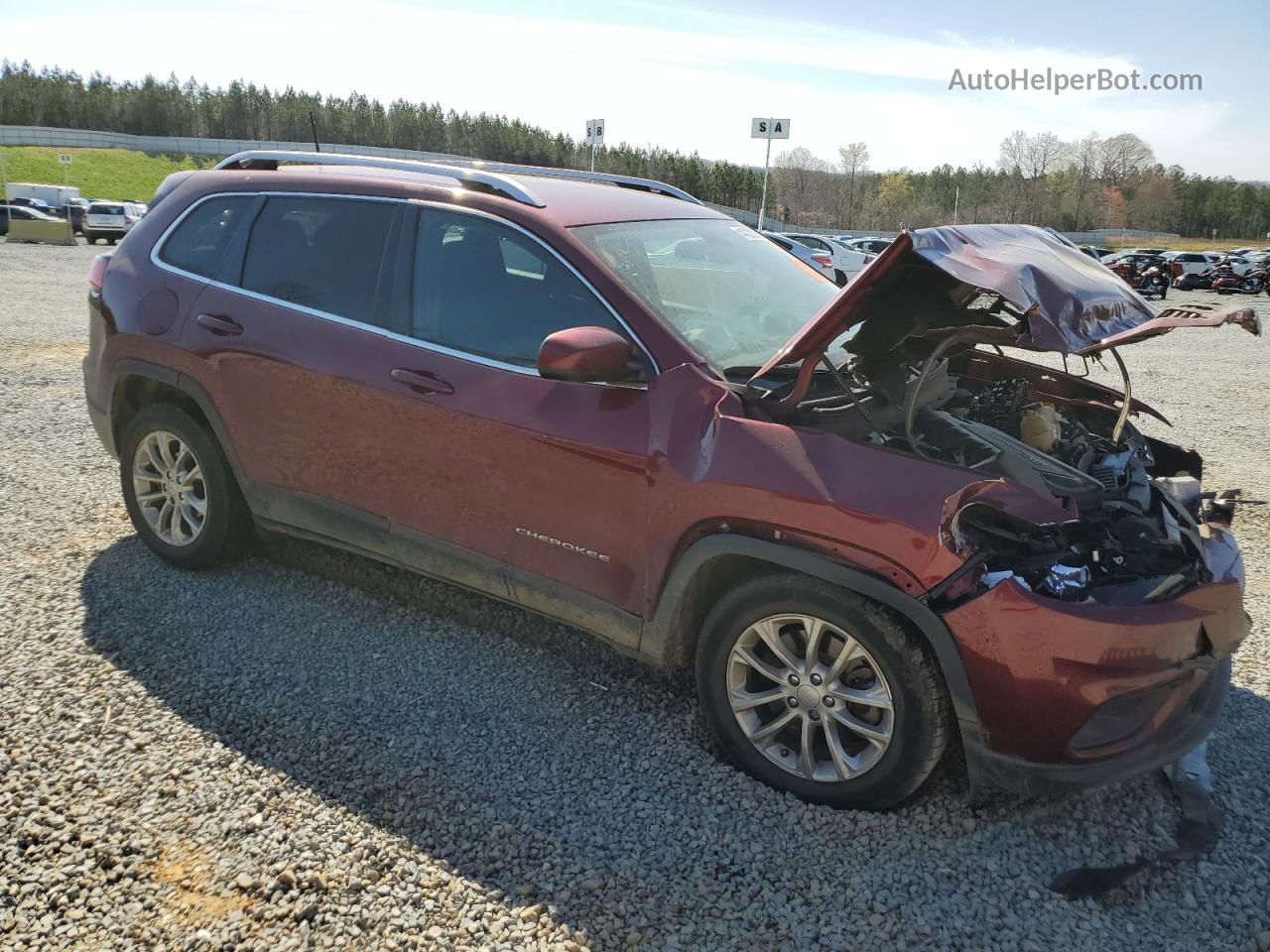 2019 Jeep Cherokee Latitude Maroon vin: 1C4PJLCBXKD263957