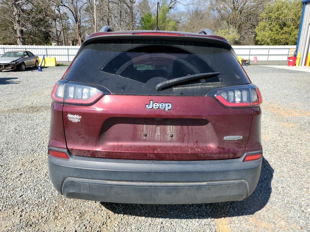 2019 Jeep Cherokee Latitude Темно-бордовый vin: 1C4PJLCBXKD263957