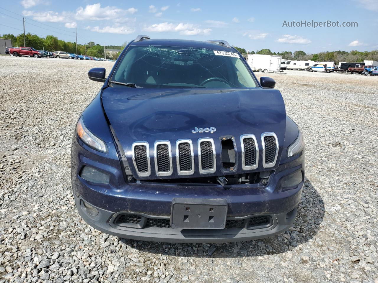 2014 Jeep Cherokee Latitude Синий vin: 1C4PJLCS0EW179137