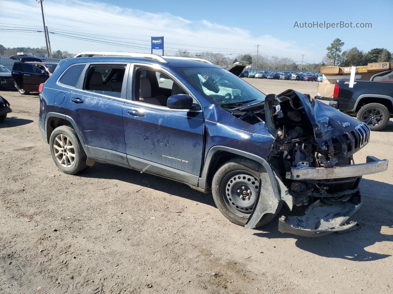 2015 Jeep Cherokee Latitude Синий vin: 1C4PJLCS1FW711786